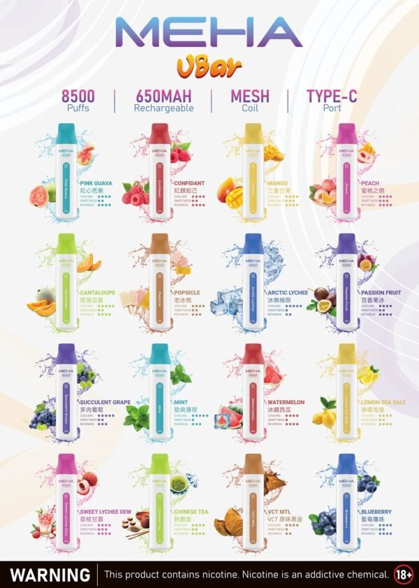 【NEW】MEHA魅嗨拋棄式一次性 8500口VBar小白條